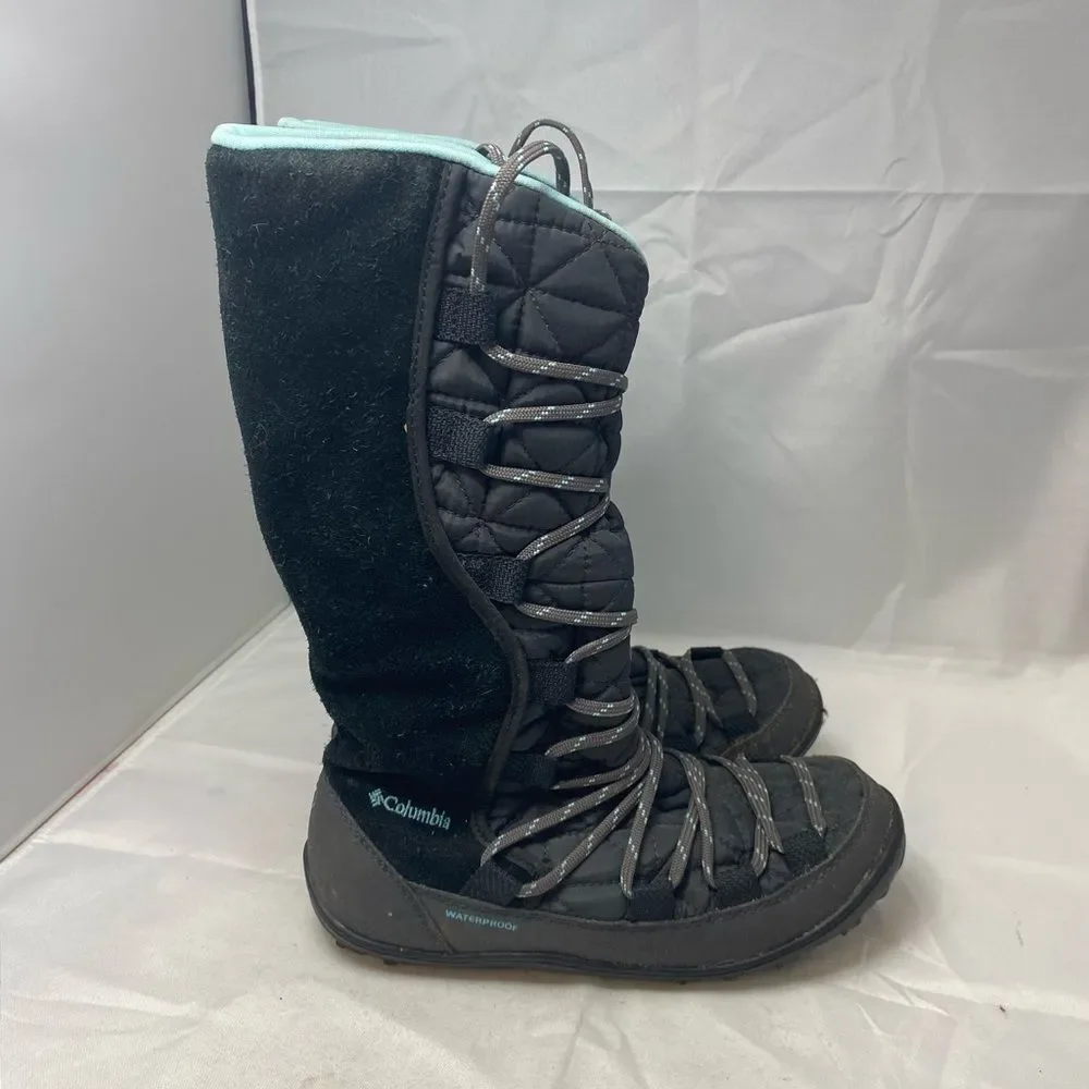 Columbia Girls blue Omni-Heat Mid Calf Lace Up Winter Snow Boots Size 2